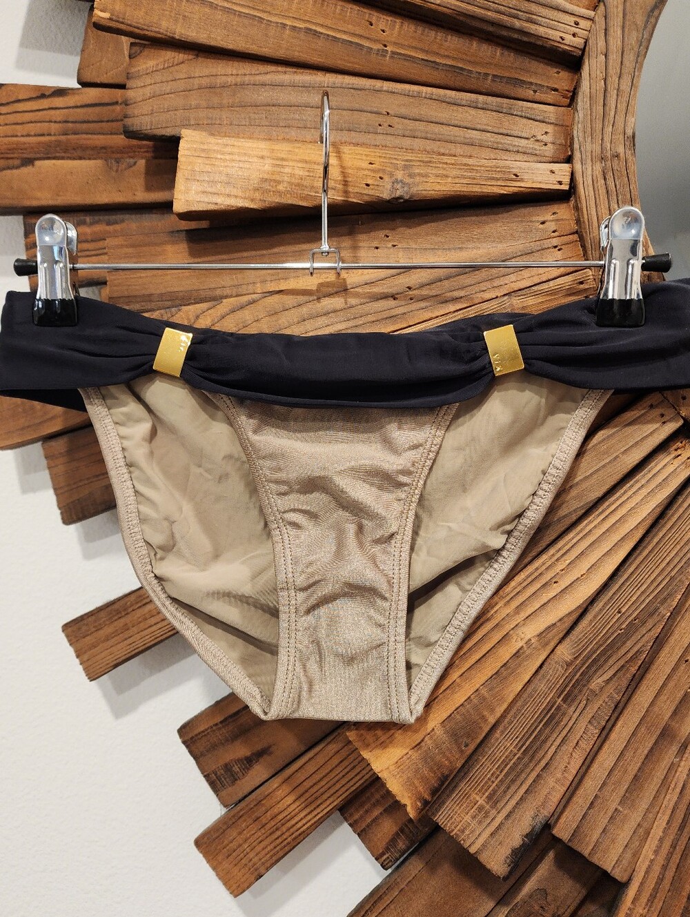 NEW! VIX PAULA HERMANNY bikini bottoms With Black & Gold Accents